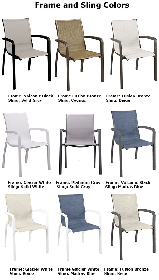 Blue and deals white sling chairs